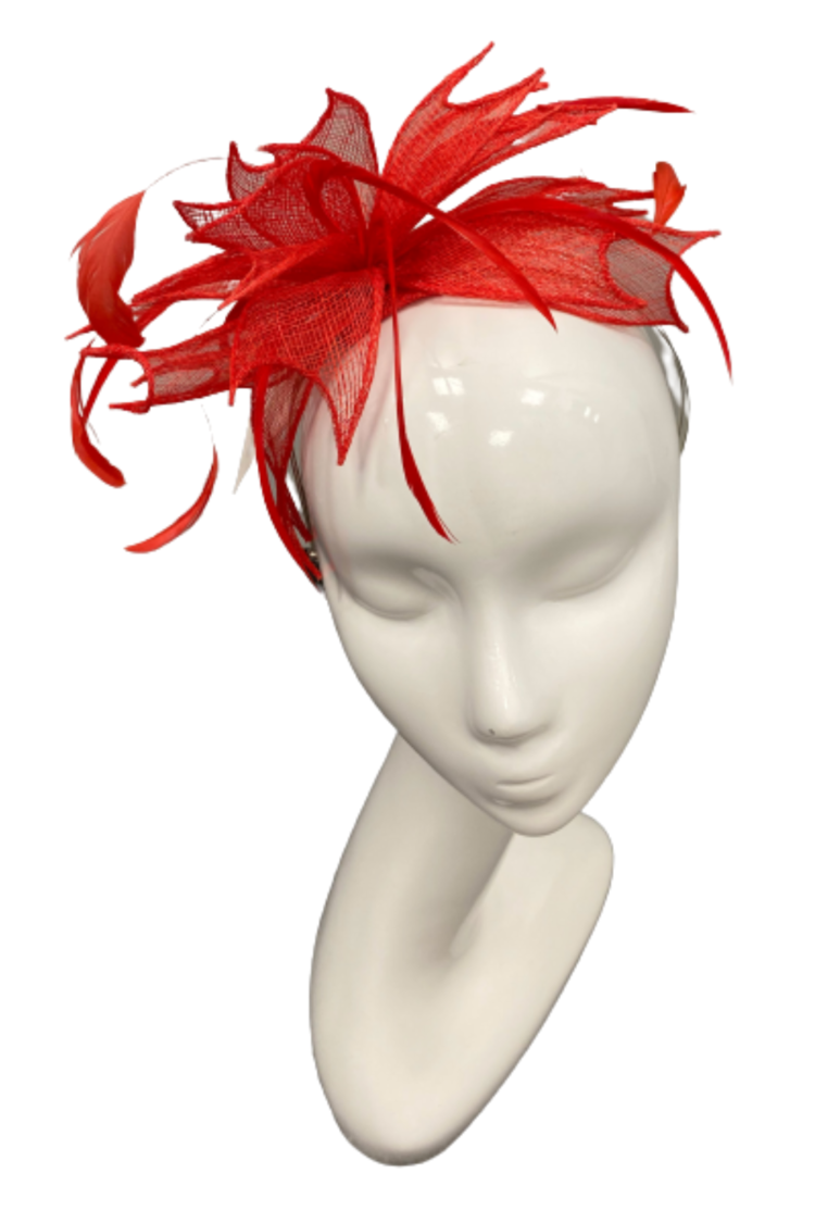 373 Fascinator in Red