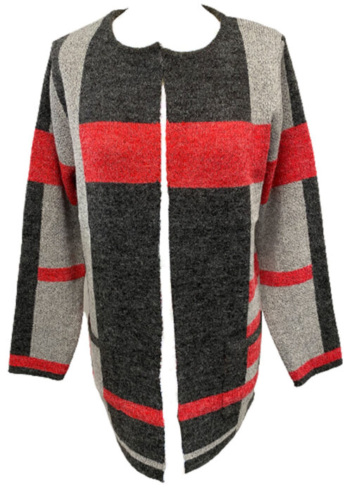 Red Check Cardigan