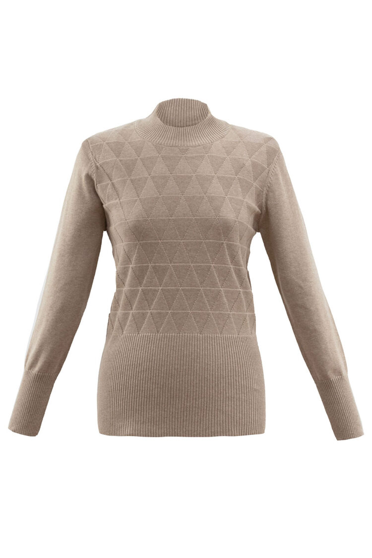 Marble turtle neck taupe jumper